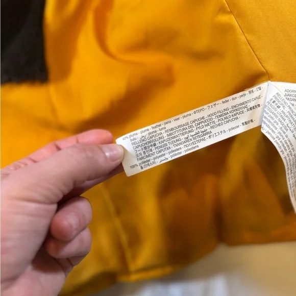 Zara Women's Mustard Yellow Down Puffer Jacket with Faux Fur Collar - Picture 6 of 14